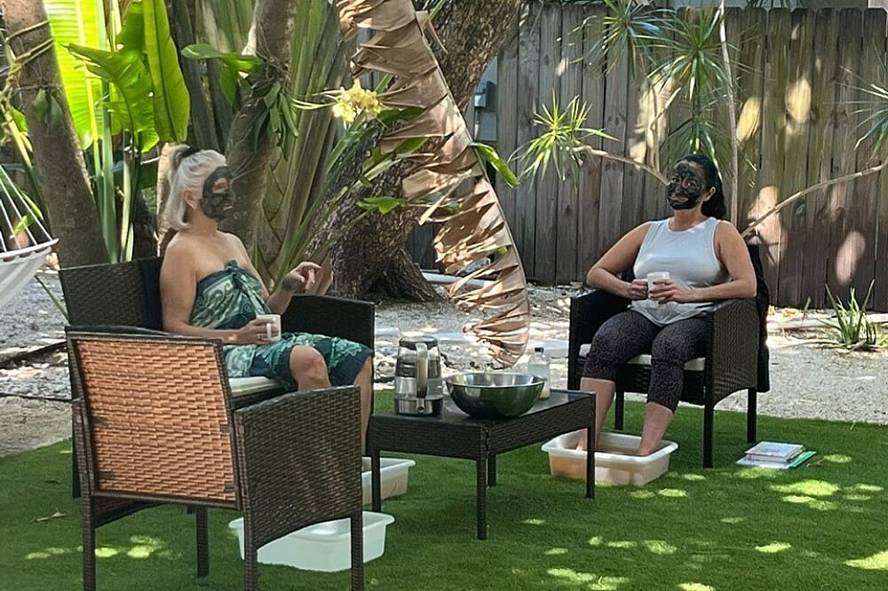 Women wellness retreat relaxing