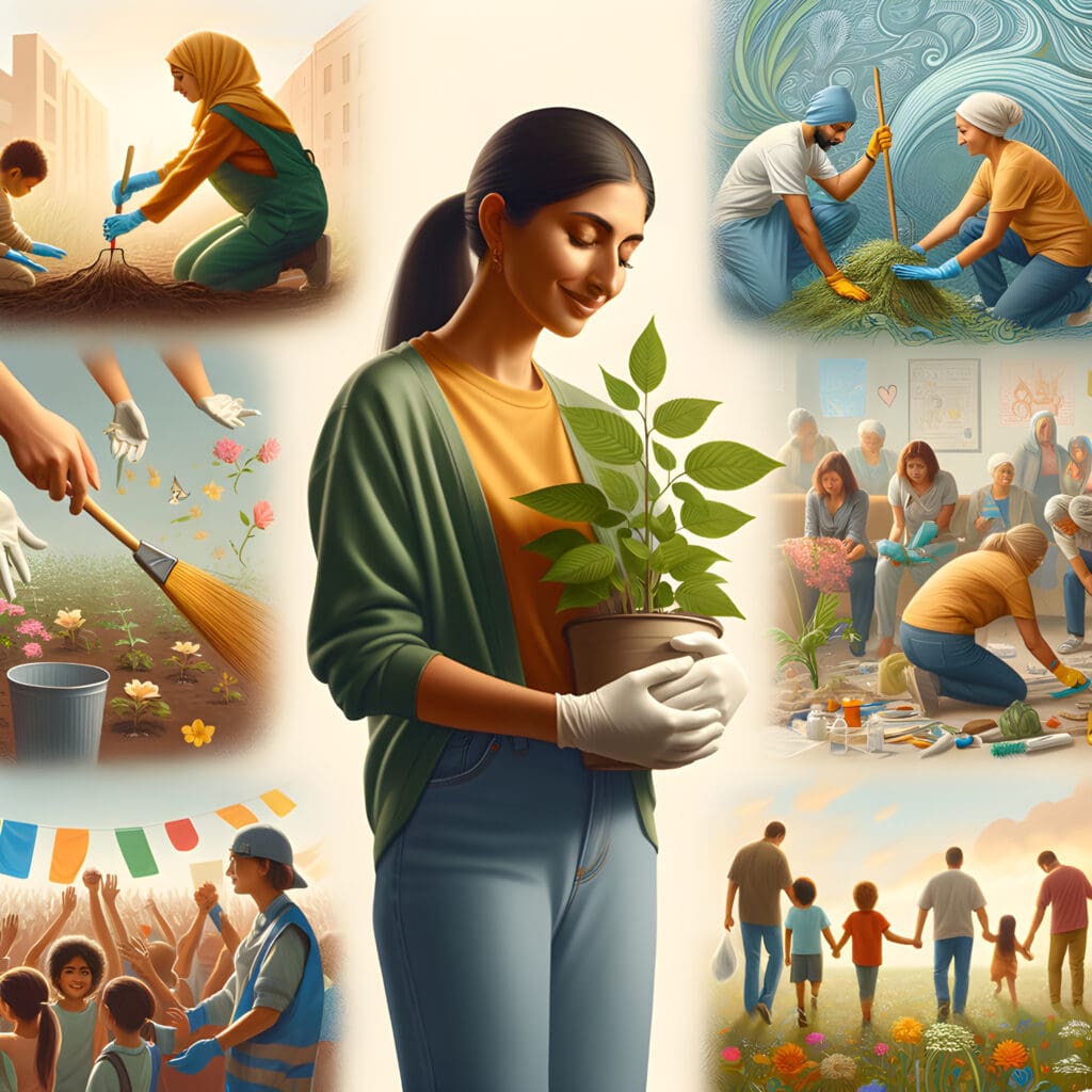 I am engaging with my community, finding fulfillment in contributing to the well-being of others and the world around me