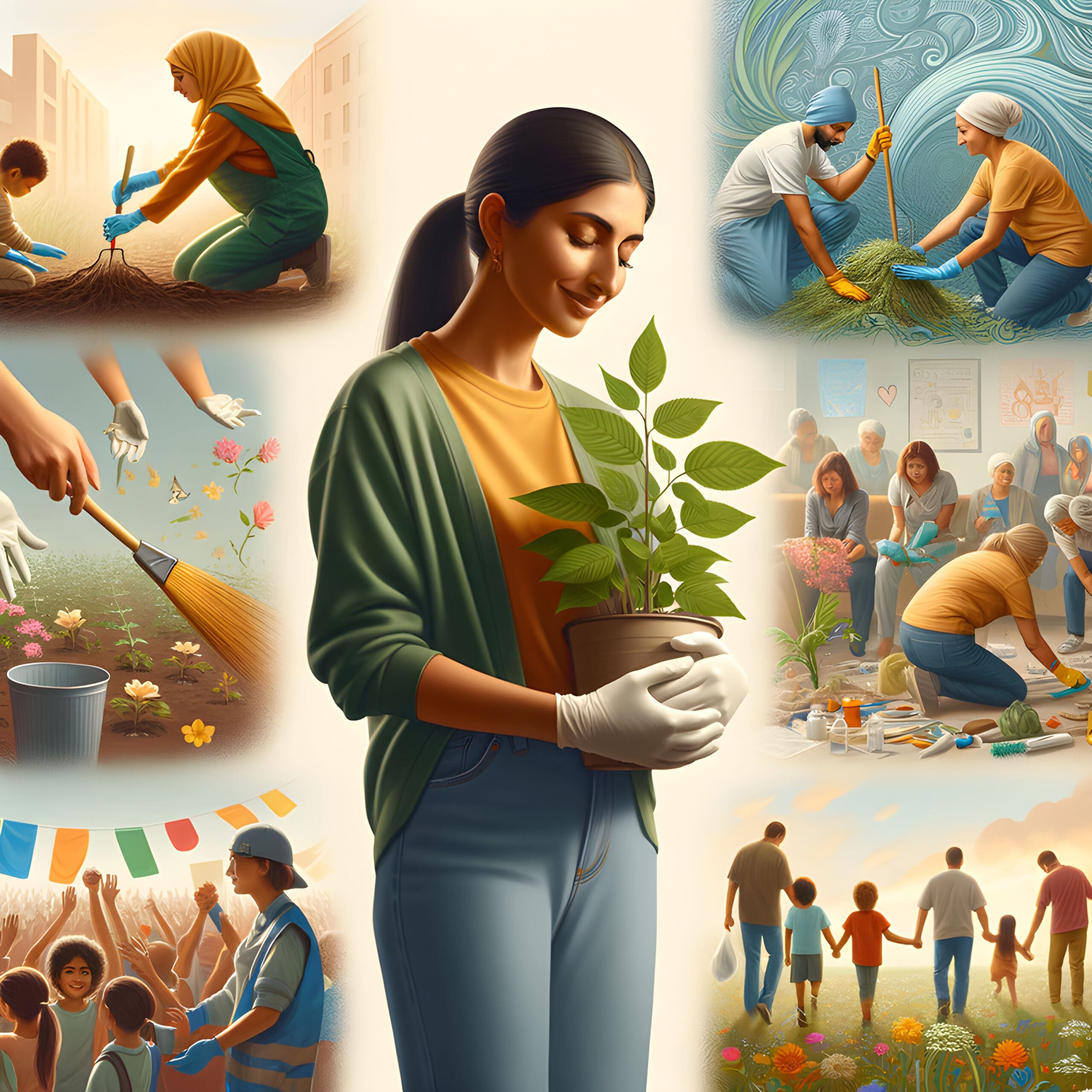 I am engaging with my community, finding fulfillment in contributing to the well-being of others and the world around me