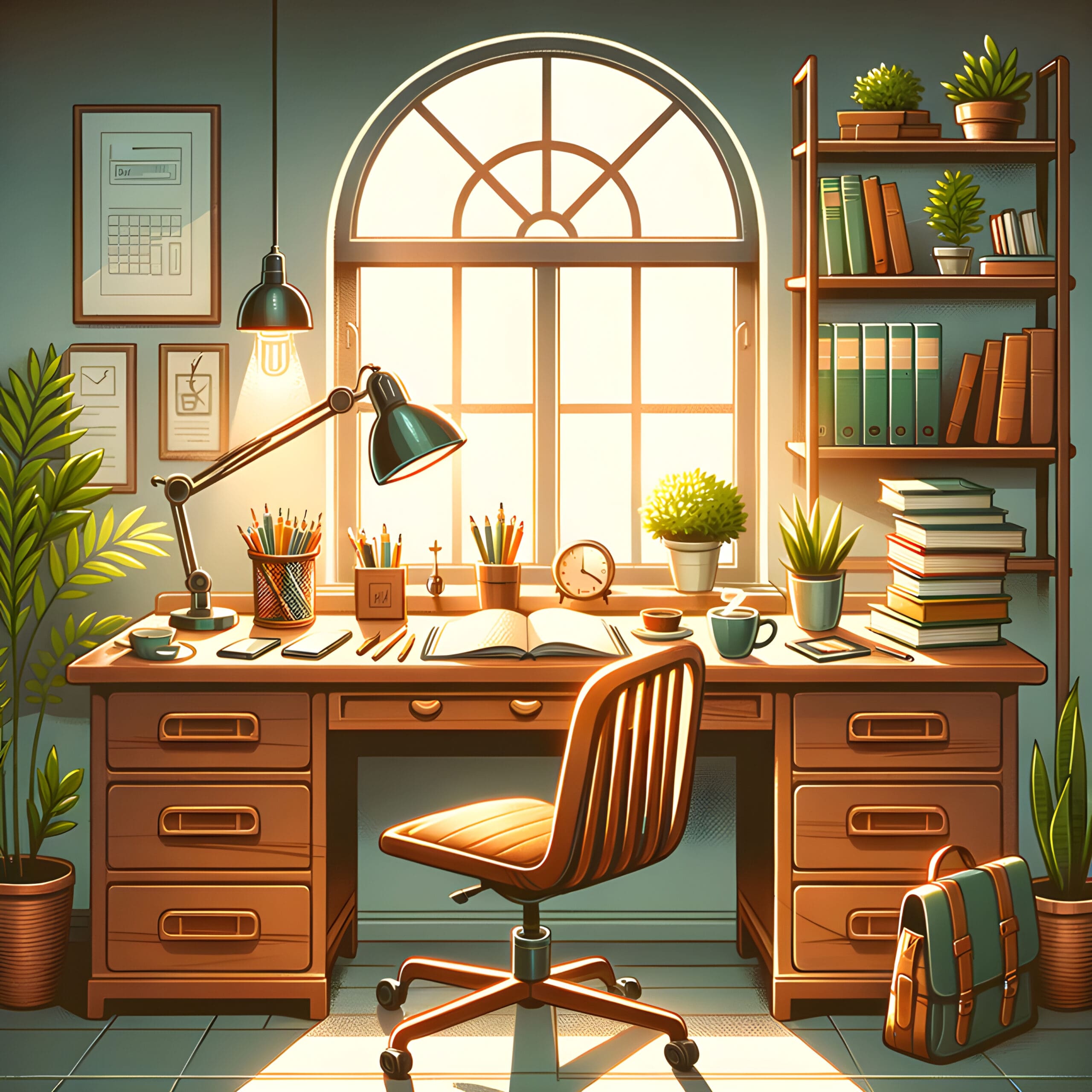 A serene workspace without digital devices, symbolizing a 'no-screen' zone