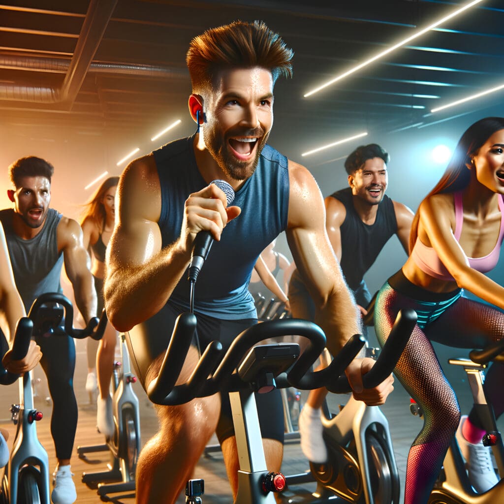 Spin classes at a wellness retreat