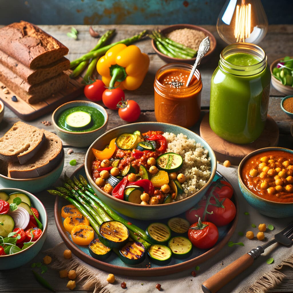 Vegan meal at a wellness retreat