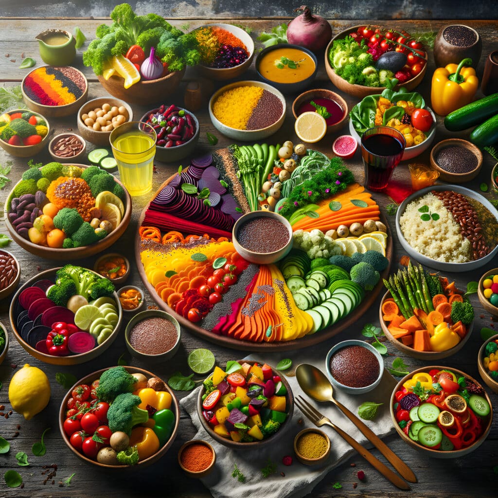 Vegetarian meal at a wellness retreat