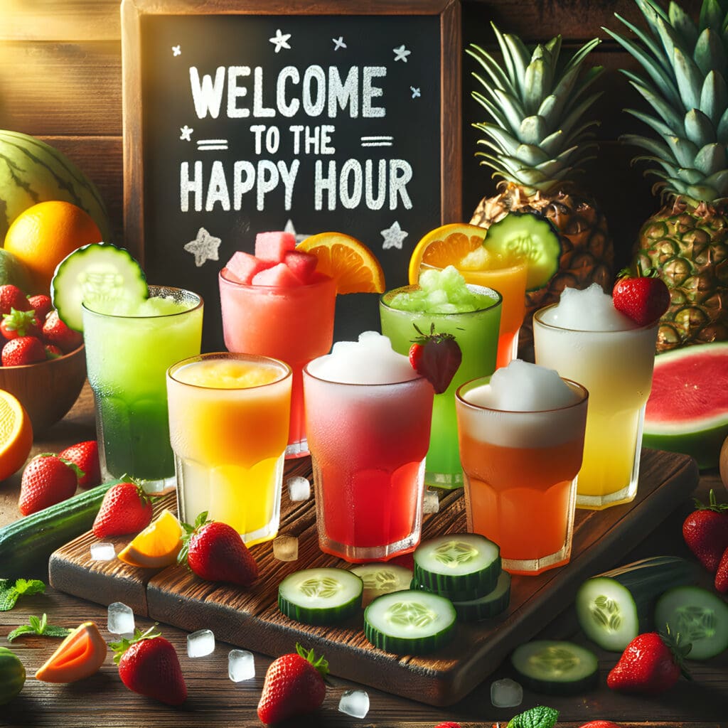 Welcome Juice Mocktail Happy Hour at a wellness retreat