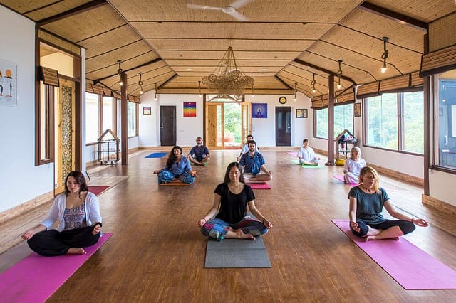 Group Meditation 8 Day Blissful Ayurvedic Detox and Yoga Retreat in Rishikesh