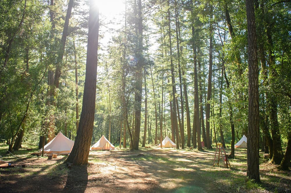 Tent Accommodations 7 Day Wellness Retreat at Eros Monastery Bay Area Mendocino US