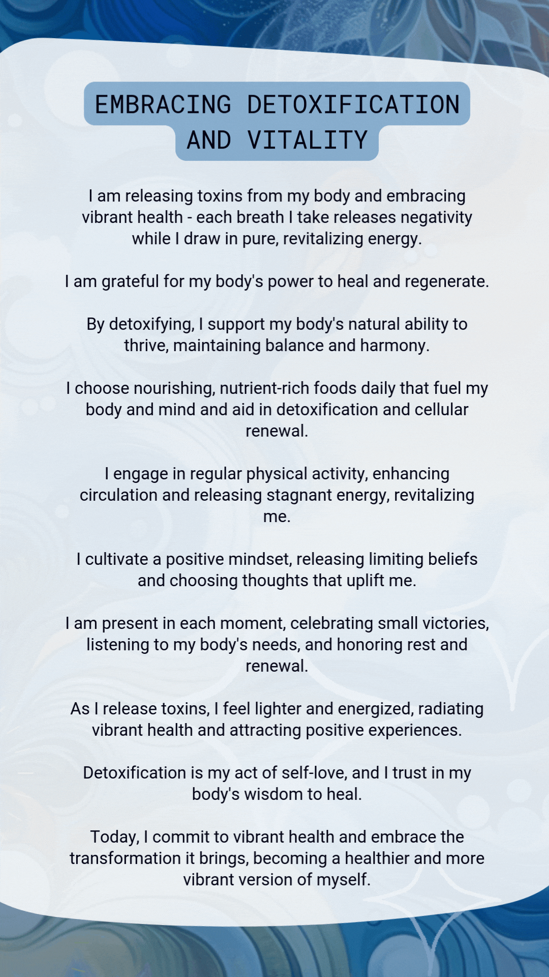 Embracing Detoxification and Vitality